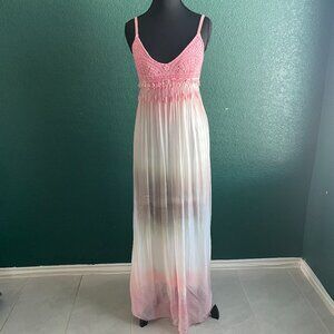 🌸 Boho Chic Pink Ombre Maxi Dress 🌸